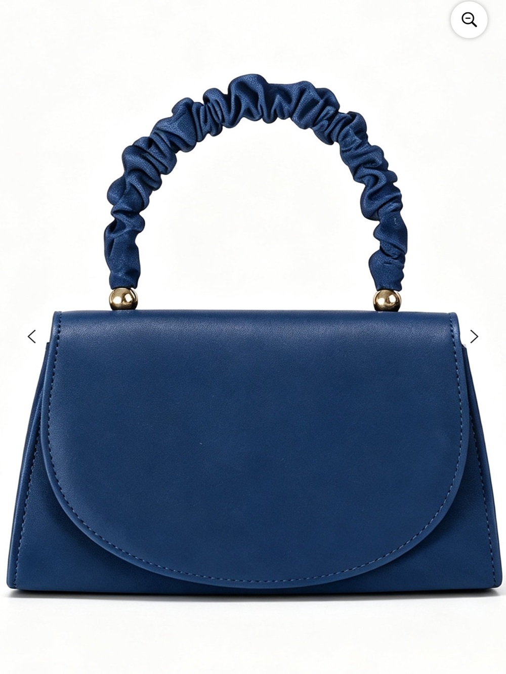 Ruched Handle Mini Top-Handle Bag in Navy